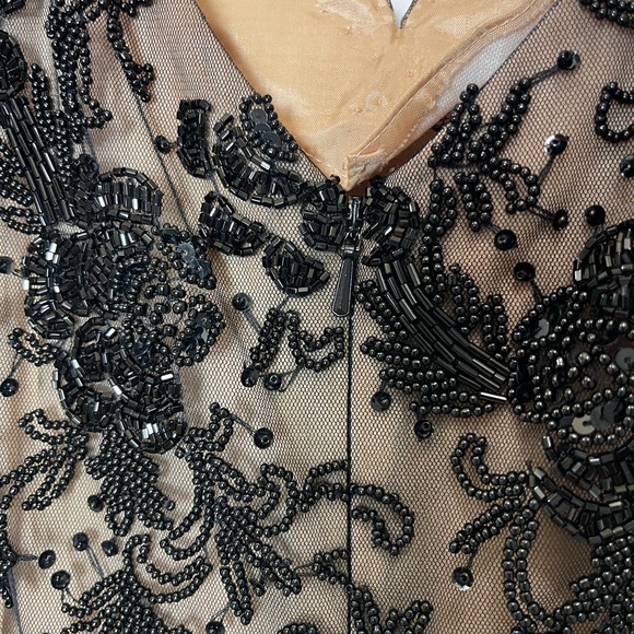 Vintage Lillie Rubin Beaded Mini party DRESS Black S (Read Description) - Picture 3 of 7